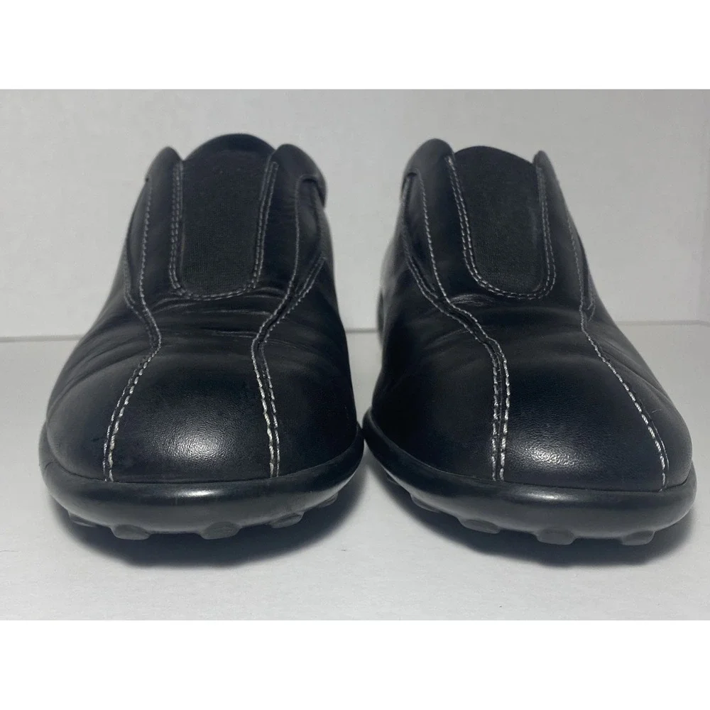 TOD'S Black Italian Leather Woman's Slip On Classic Sneakers/Loafers US size 6.5